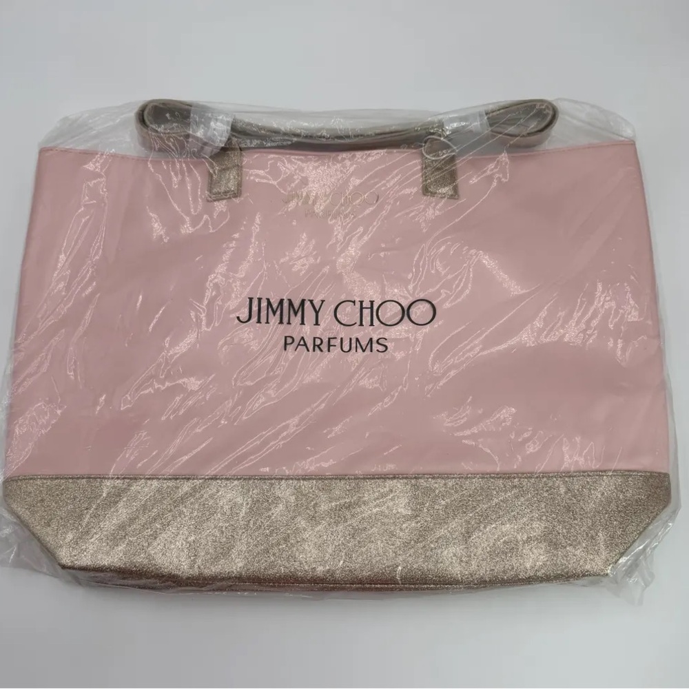 Jimmy Choo Blush Pink Tote with Gold Accents - Picture 2 of 3
